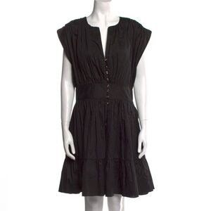 Sandro V- neck length Black Dress
